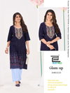 Glam Up By Blue Hills Rayon Embroidery Wholesale Kurti With Bottom In India